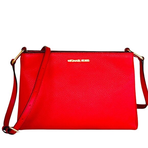 MK SHOULDER CROSSBODY BAG BRIGHT RED - Picture 1 of 5